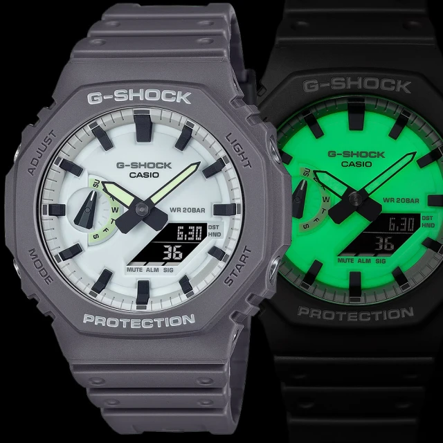 CASIO 卡西歐CASIO 卡西歐 G-SHOCK 綠光系列 八角 農家橡樹手錶(GA-2100HD-8A)