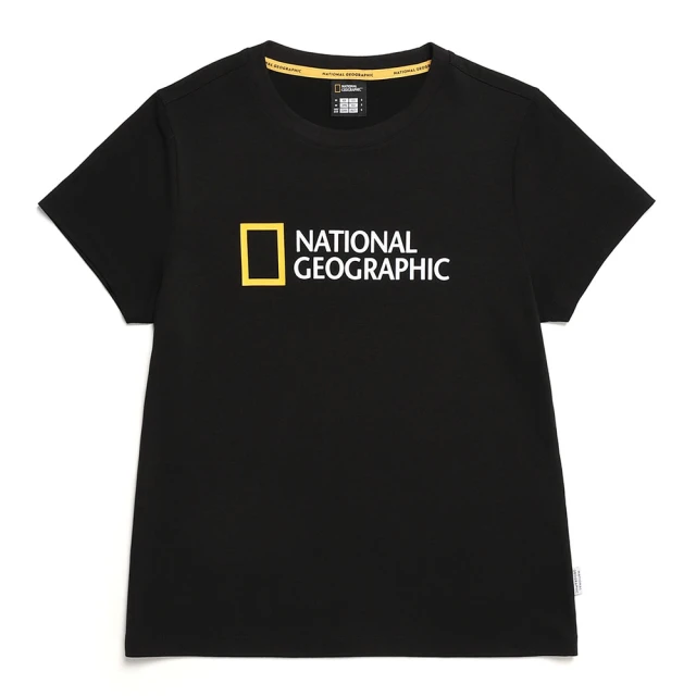 National Geographic 國家地理 女裝 TRUTA LOGO 短袖上衣 - 大LOGO黑色(女裝短袖/透氣佳/LOGO設計)