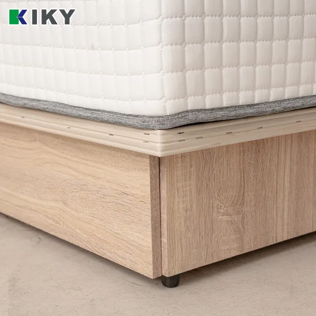 【KIKY】村上貓抓皮靠枕二件床組單人加大3.5尺(床頭箱+六分抽屜床底)