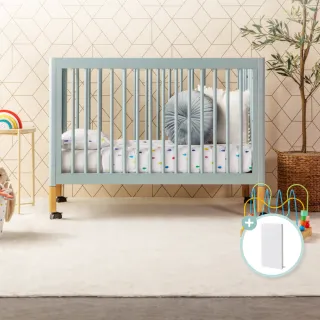 【LEVANA】minicolor三合一知更藍+高密度支撐棉床墊(嬰兒床/成長床/美式小沙發)
