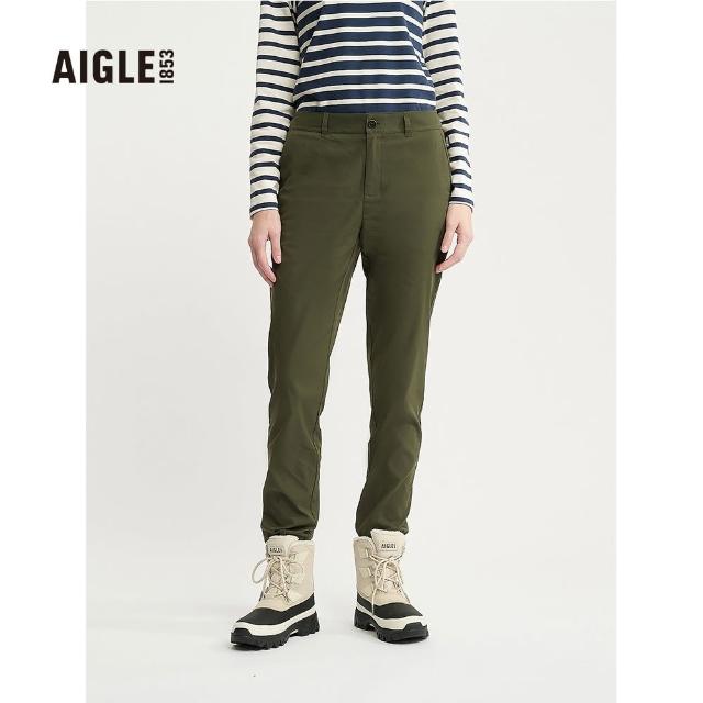 【AIGLE】女抗UV快乾長褲AG-3A283A080 軍綠(女長褲 抗UV長褲 快乾長褲)