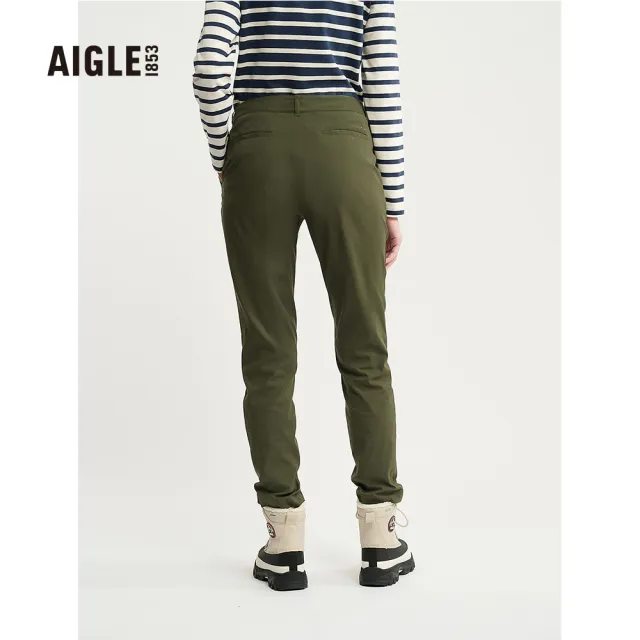 【AIGLE】女抗UV快乾長褲AG-3A283A080 軍綠(女長褲 抗UV長褲 快乾長褲)