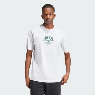 【adidas 愛迪達】上衣 男款 短袖上衣 運動 三葉草 VRCT SS TEE 白綠 IS2929