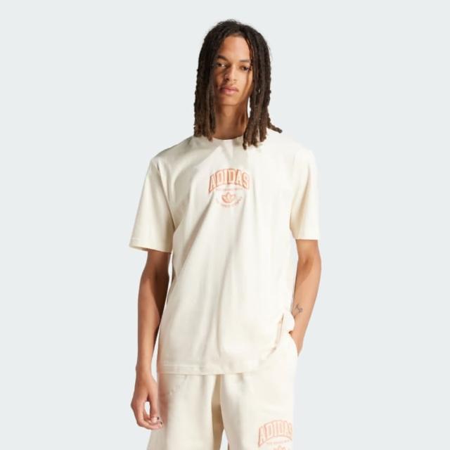 【adidas 愛迪達】上衣 男款 短袖上衣 運動 亞規 VRCT SS TEE 米白 IS0186