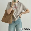 【UniStyle】蝴蝶結短袖T恤 韓版百搭甜美 女 UP1602(奶茶灰)
