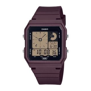 【CASIO 卡西歐】輕巧電子錶 深酒紅 環保材質錶帶 生活防水 LED照明 LF-20W(LF-20W-5A)
