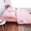 【LUST】素色簡約 淺粉 100%純棉、雙人加大6尺精梳棉床包/歐式枕套《不含被套》(台灣製造)