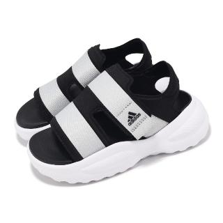 【adidas 愛迪達】涼拖鞋 Mehana Sandal Kids 中童 灰黑 小朋友 緩衝 魔鬼氈 涼鞋 休閒鞋 愛迪達(ID7910)