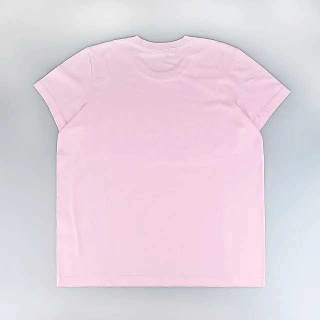 【COACH】COACH白字LOGO設計純棉短袖T恤(女款/淺粉)