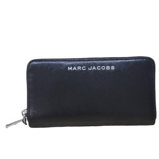 【MARC JACOBS 馬克賈伯】Marc Jacobs 銀色logo黑色長夾(贈原廠紙袋父親節七夕情人節)