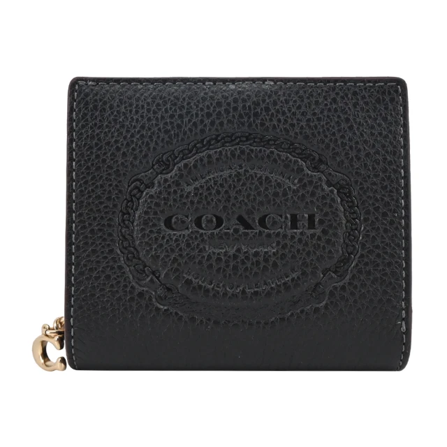 COACH 馬車LOGO防刮皮革加大拉鍊長夾_展示品(木頭色