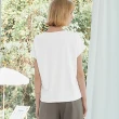 【OUWEY 歐薇】日常簡約落肩V領純棉上衣(白色；XS-M；3242161206)