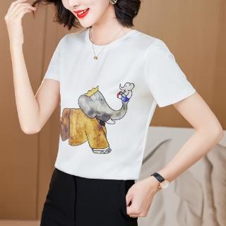 【ONEY 歐妮】★圓領大象可愛修身上衣(上衣/女裝/T恤/休閒/百搭)