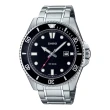 【CASIO 卡西歐】指針錶 運動潛水錶 不銹鋼錶帶 防水200米 日期顯示 旋入式背蓋 MDV-107D(MDV-107D-1A1)