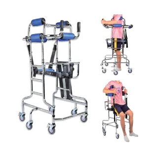 【海夫健康生活館】恆伸機械式輪椅 未滅菌 鐵製電鍍帶輪 復健助步器 助行椅 螃蟹車 符合補助款(ER-3106-1)