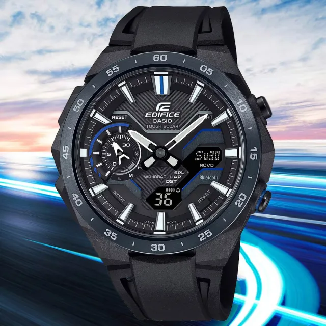 【CASIO 卡西歐】EDIFICE 方程式賽車 碳纖維藍芽手錶 開學(ECB-2200PB-1A)