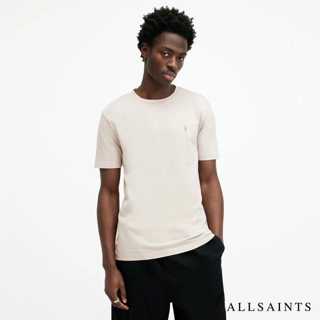 【ALLSAINTS】OSSAGE 純棉修身公羊頭骨短袖T恤-MILKY GREY MD095Z(修身版型)