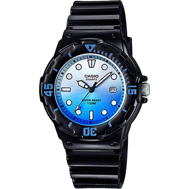 【CASIO 卡西歐】學生錶  清涼海洋風女錶-漸層藍x黑 考試手錶 送禮 禮物 推薦(LRW-200H-2EVDR)