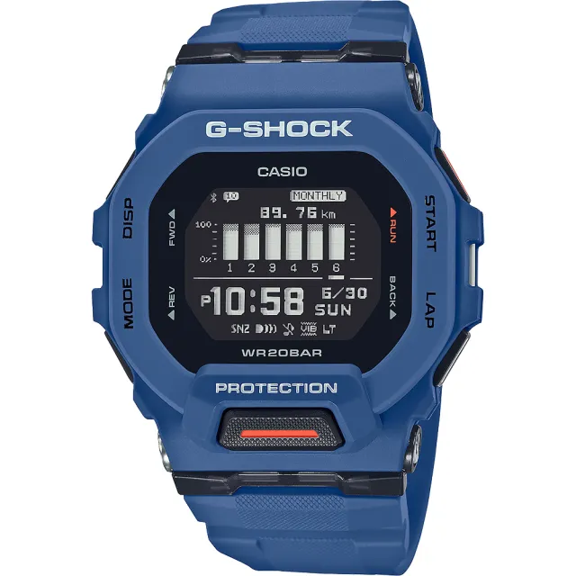 CASIO 卡西歐】G-SHOCK 纖薄運動系藍芽計時手錶-海軍藍(GBD-200-2