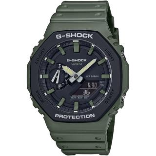 【CASIO 卡西歐】G-SHOCK 街頭軍事系列八角電子錶-軍綠 送禮 禮物 推薦(GA-2110SU-3A)