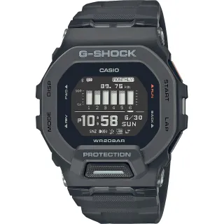 【CASIO 卡西歐】G-SHOCK 纖薄運動系藍芽計時手錶-沉著黑 聖誕節 送禮 交換禮物(GBD-200-1)