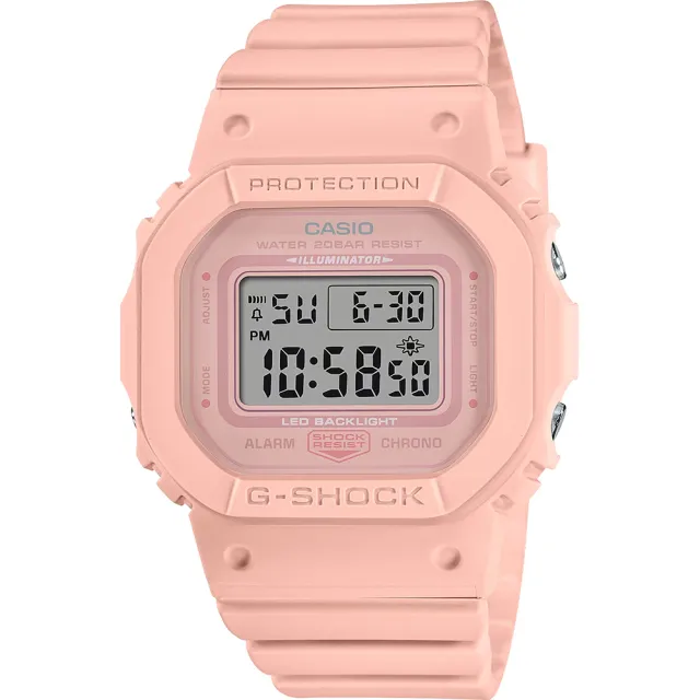【CASIO 卡西歐】G-SHOCK 珊瑚粉橘方形女錶 送禮 禮物 推薦(GMD-S5600BA-4)