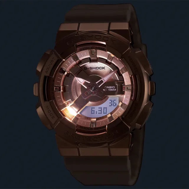 【CASIO 卡西歐】G-SHOCK ITZY留真配戴款 粉紅金優雅手錶 女錶 開學(GM-S110PG-4A)