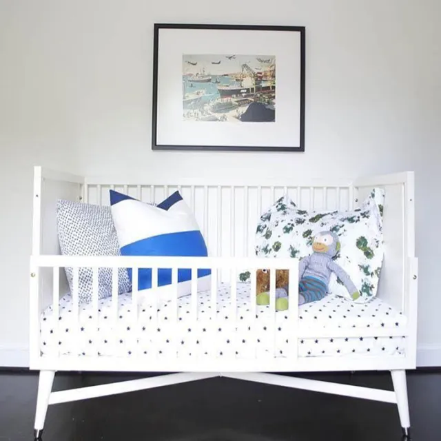 【LEVANA】New York 紐約五合一嬰兒床+高密度支撐棉床墊(嬰兒床/成長床/書桌床)