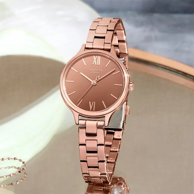 【CASIO 卡西歐】SHEEN 鏡面拋光女錶 送禮 禮物 推薦(SHE-4560PG-4A)