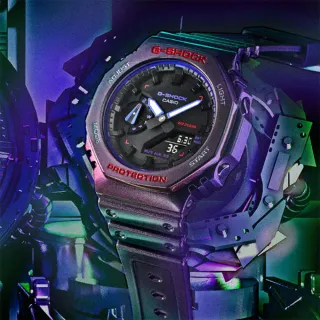 【CASIO 卡西歐】G-SHOCK 電競玩家 炫彩烤漆  八角手錶 新年 禮物 推薦(GA-2100AH-6A)