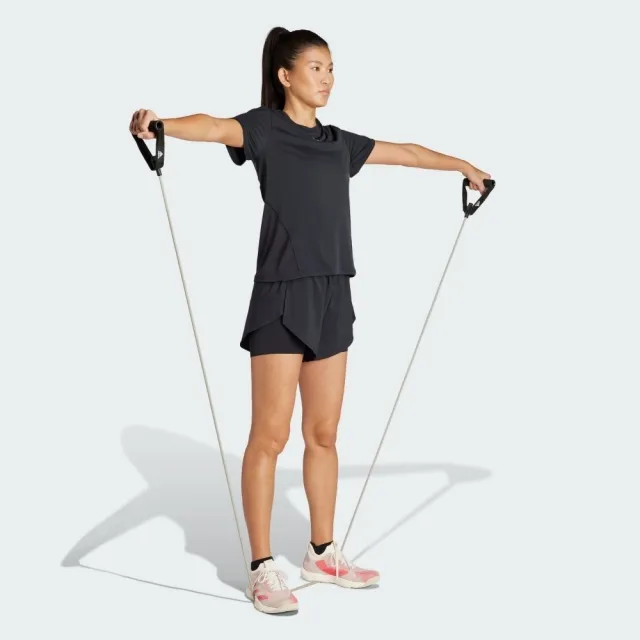 【adidas 愛迪達】WTR D4T T 女 短袖 上衣 運動 訓練 健身 透氣 吸濕排汗 黑(IQ2654)