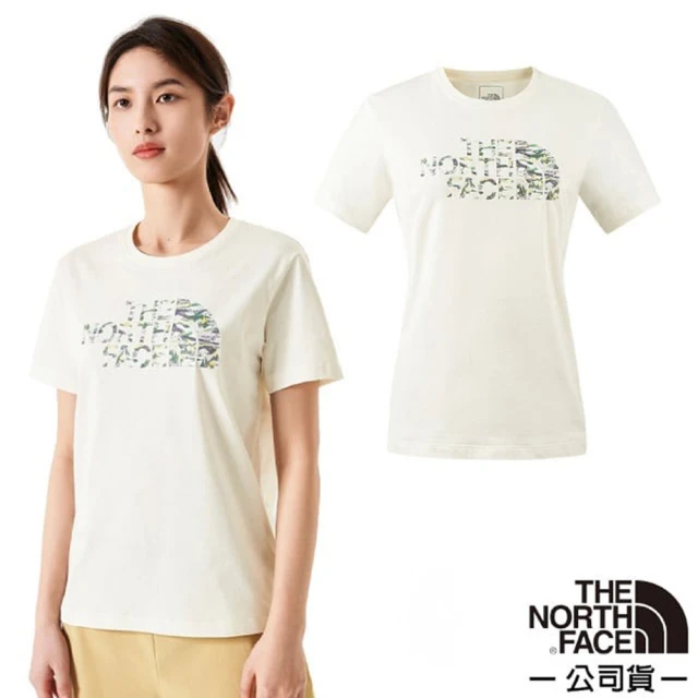 The North Face 女 FLASHDRY 吸濕透氣排汗短袖圓領T恤.休閒套頭衫.運動上衣(88GZ-QLI 沙丘白)