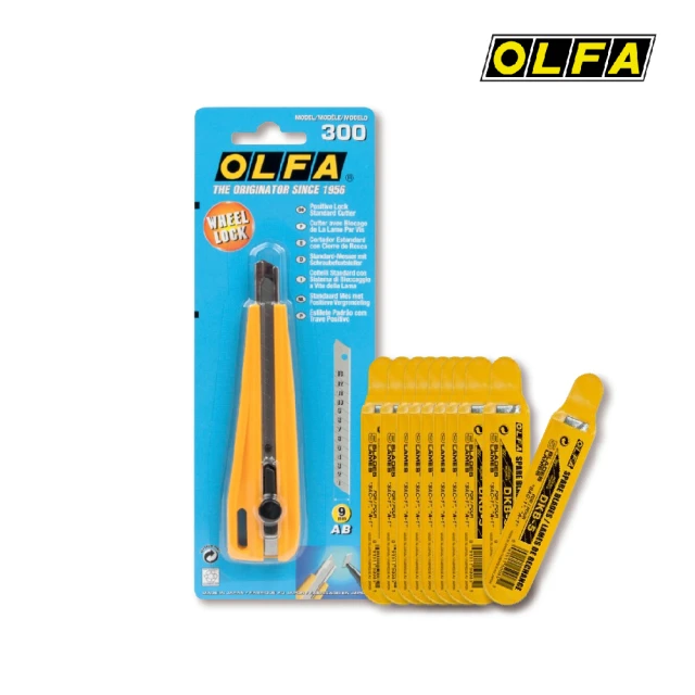 OLFA 職人用小型美工刀300型(含30度刀片50片)