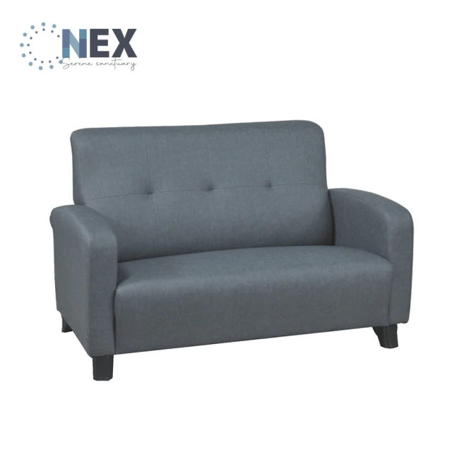 NEX 時尚復古 雙人座/兩人座 布紋皮 灰色沙發(皮沙發/沙發/雙人座)