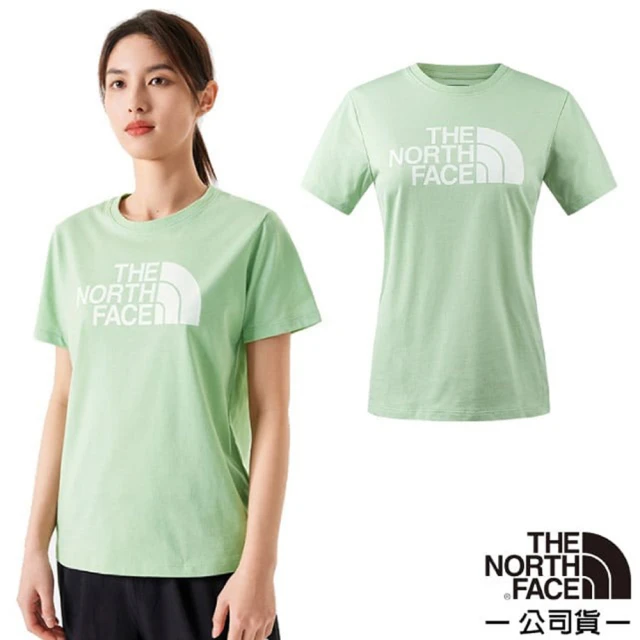 The North Face 女 FLASHDRY 吸濕透氣排汗短袖圓領T恤.休閒套頭衫(89QU-I0G 晨霧綠)