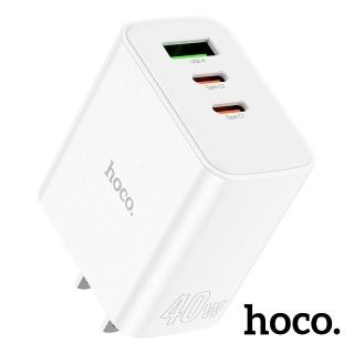 【HOCO】C126 純享三孔PD40W充電器(2C1A/美規/白色)