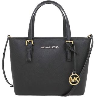 【Michael Kors】黑色防刮皮革小款手提斜背托特包