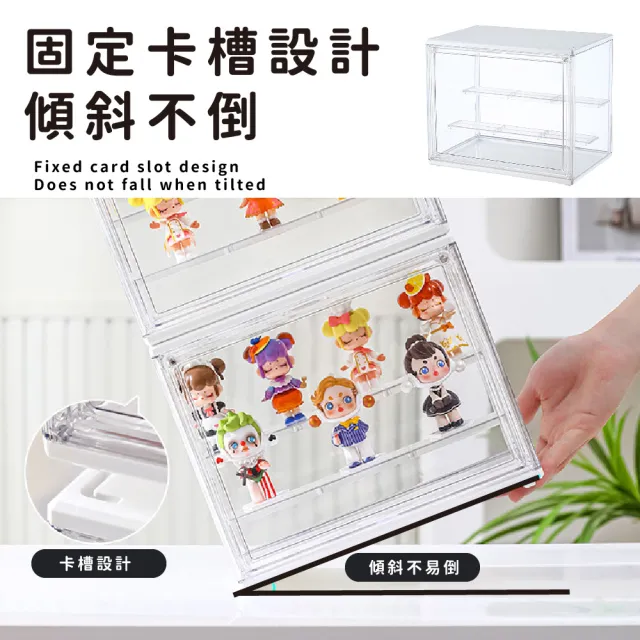 【可愛收集】盲盒公仔透明收納展示盒(階梯式 模型 收藏 置物盒 防塵盒 壓克力 扭蛋 娃娃收納盒)