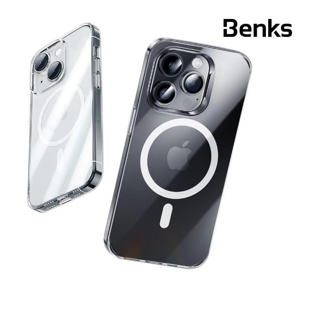 【Benks】iPhone 16/15/14/Pro/Pro Max/Plus 透明晶磁磁吸 MagSafe 防摔手機殼