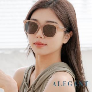 【ALEGANT】韓系時尚水橡茶黑線條感方框TR90偏光墨鏡/UV400太陽眼鏡(落羽的湖畔沉香/露營墨鏡)