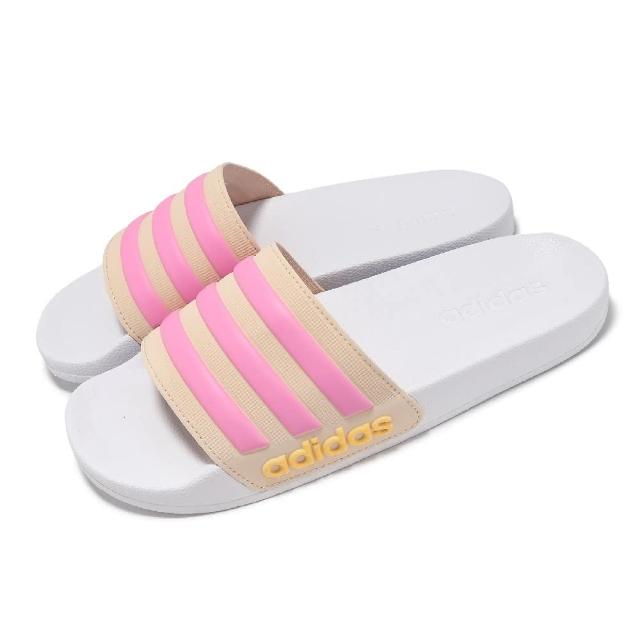 【adidas 愛迪達】涼拖鞋 Adilette Shower K 中童 粉 白 小朋友 一片拖 休閒鞋 愛迪達 IE2608 