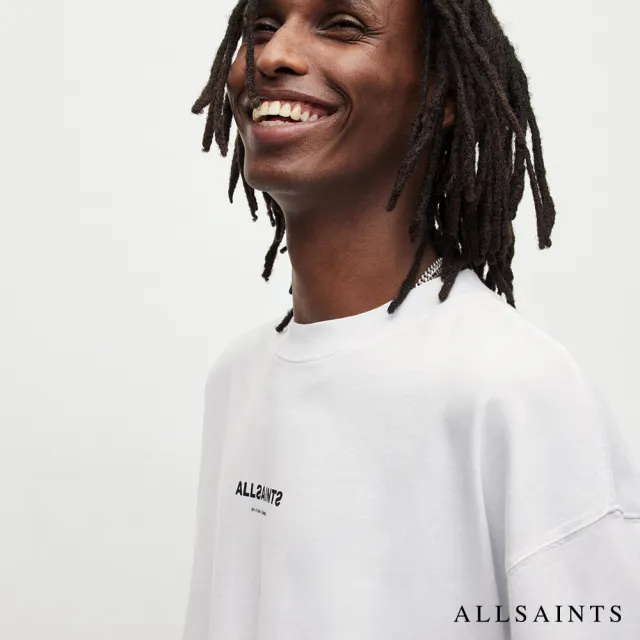 【ALLSAINTS】SUBVERSE 純棉寬鬆LOGO短袖T恤-白 MG292Y(寬鬆版型)