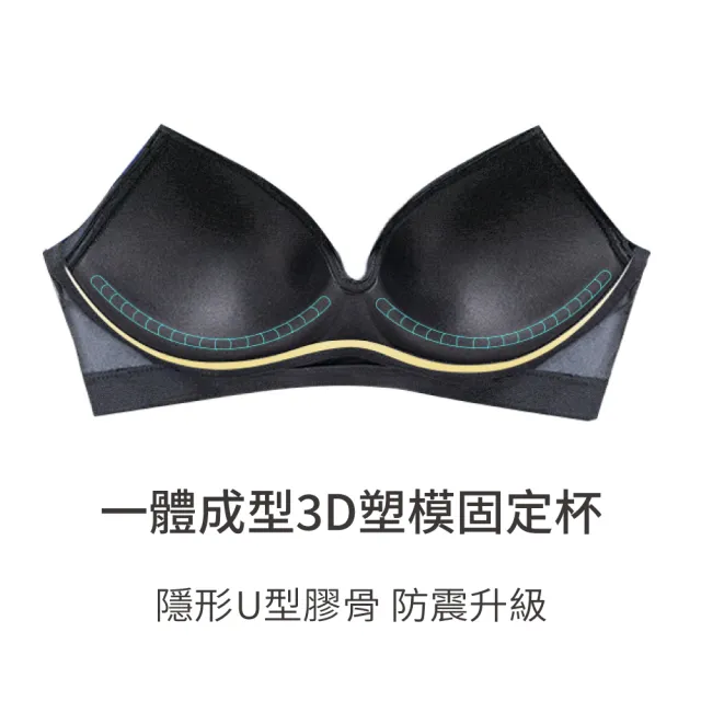 【Mollifix 瑪莉菲絲】3D防震鋅離子抗菌運動內衣、瑜珈服、無鋼圈、開運內衣(深麻灰)