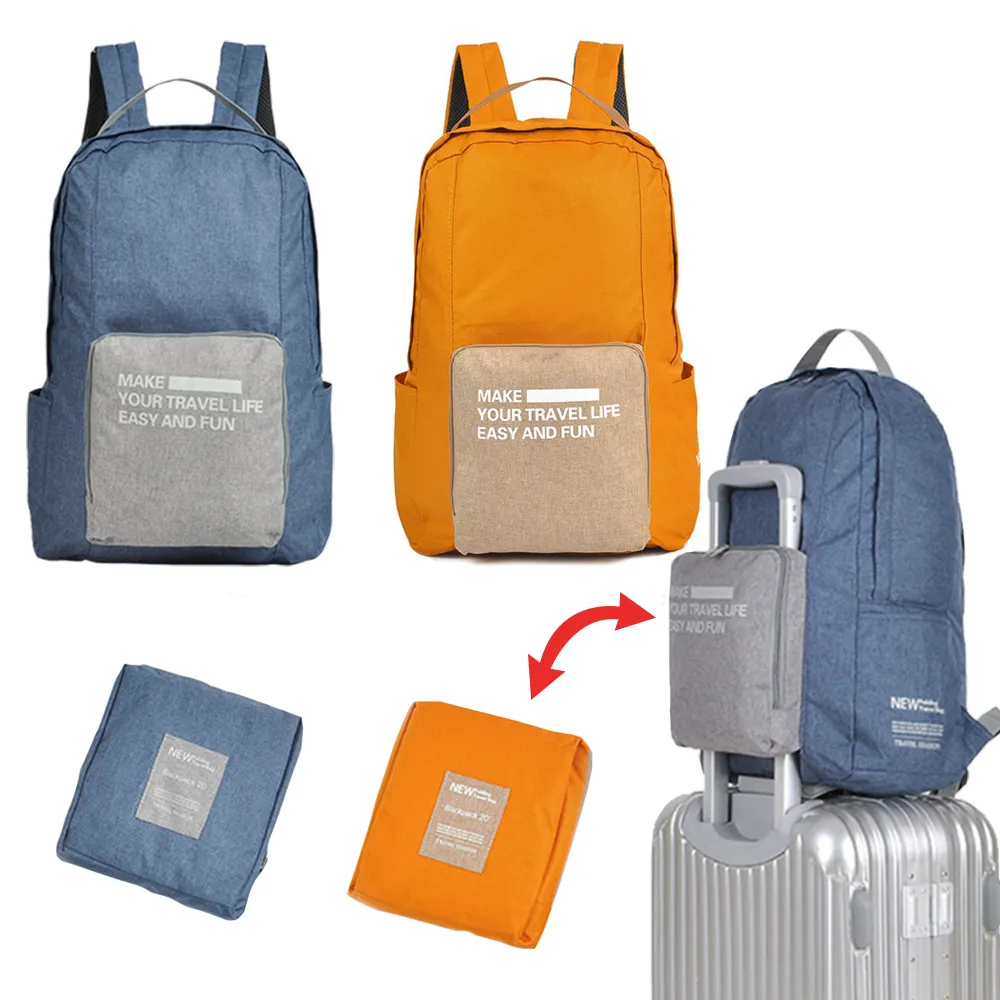 【WIDE VIEW】折疊式行李箱拉桿後背包(可套行李箱拉桿 防潑水 隨身行李 折疊旅行袋 折疊包/HD-ZY006)