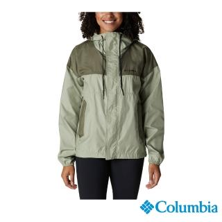 【Columbia 哥倫比亞 官方旗艦】女款-Flash Challenger防曬UPF40防潑風衣外套軍-綠色(UWR74490AG/IS)