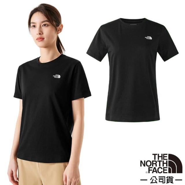 【The North Face】女 FLASHDRY 吸濕透氣排汗短袖圓領T恤.休閒套頭衫.運動上衣(89QT-JK3 宇宙黑)