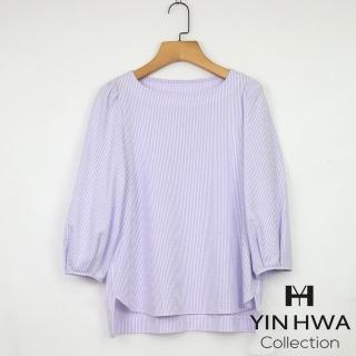 【YIN HWA 盈樺】C`EST MOIJEU 氣質清新直條紋上衣