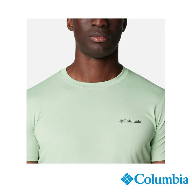 【Columbia 哥倫比亞 官方旗艦】男款-Zero Rules™涼感快排短袖上衣-嫩綠色(UAE60840LM/IS)