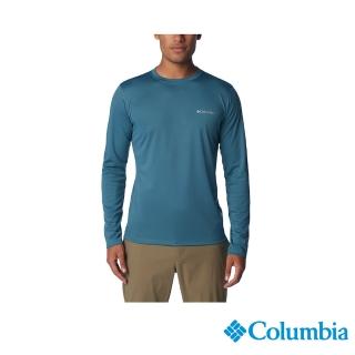 【Columbia 哥倫比亞 官方旗艦】男款-Zero Rules涼感快排長袖上衣-碧綠色(UAE60830JP/IS)