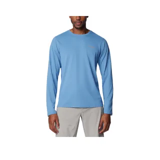 【Columbia 哥倫比亞 官方旗艦】男款-鈦 Summit Valley™超防曬UPF50快排長袖上衣-藍色(UAE81790BL/IS)